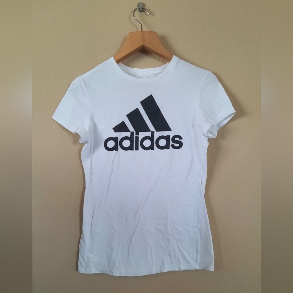 White Adidas Graphic T-shirt Tee
